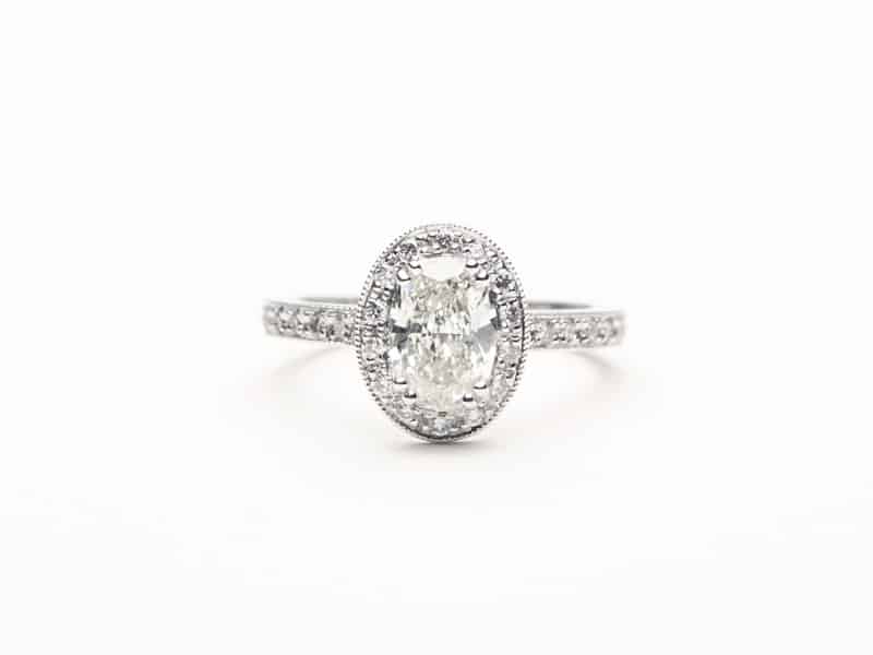 Oval Diamond Halo Ring